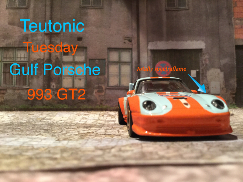 Illustration for article titled LaLD Car Week: Teutonic Tuesday Hotwheels Gulf Porsche 993 GT2